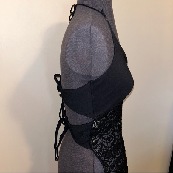 Bolli Imports festival Cut out lace Boho Shambhala backless halter top - Picture 7 of 12